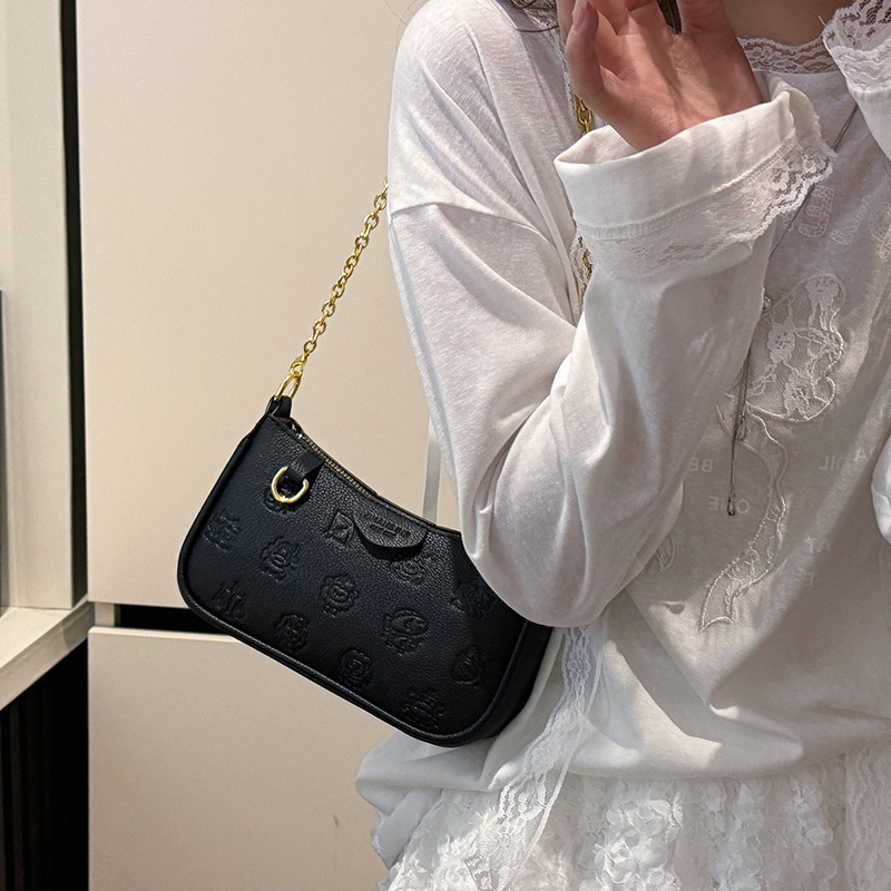 Bolso de cadena popular de este año, nuevo bolso femenino de verano 2025, bolso de hombro de doce constelaciones, bolso de mensajero con patrón de lichi lindo