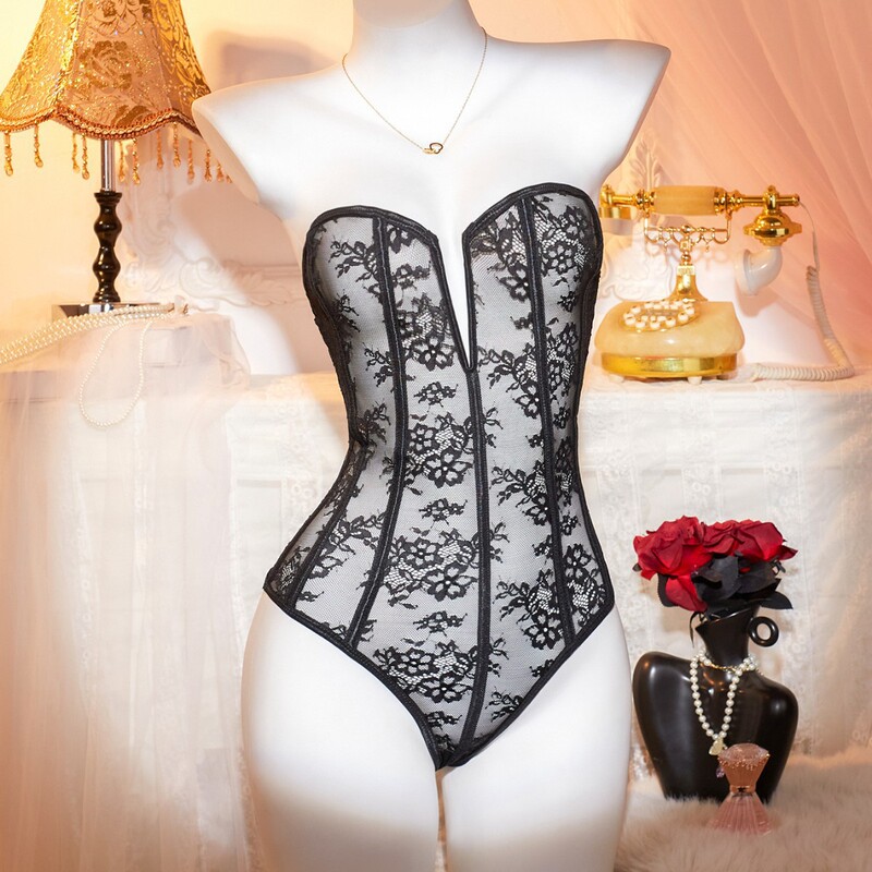 European and American Cross-Border Lace Fishbone Erotic One-Piece Bed Date Outfit Pajamas Teasing Sexy Lingerie Cross-Border European and American Cross-Border Lace Fishbone Erotic One-Piece Bed Date Outfit Pajamas Teasing Sexy Lingerie Cross-Border