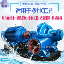 S型150S 200S 300S单级双吸中开式离心泵大流量供水泵 灌溉泵中蓝