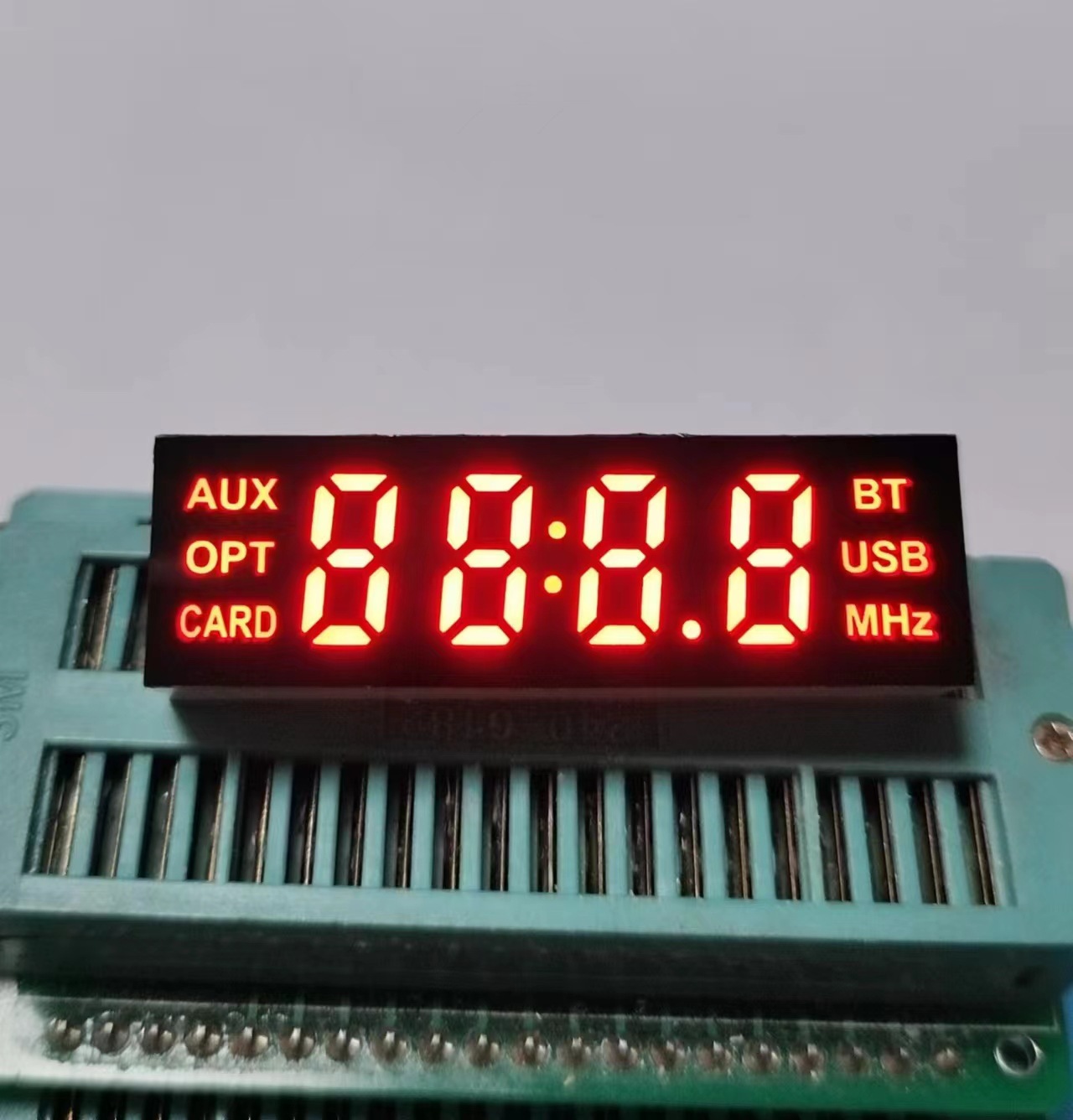 厂家供应大4个8数码管 单排7脚红光数码屏 4213led插卡音响数码管