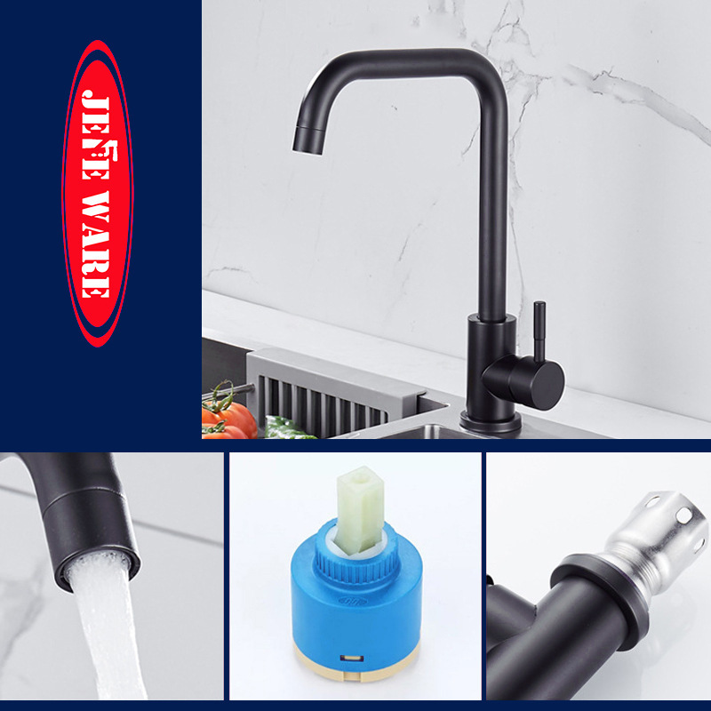 Wholesale Stainless Steel 304 Brushed Deck Mounted Kitchen Sink Faucet 360 Degree Rotation Hot Cold Water Kitchen Water