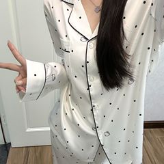 高级感冰丝睡衣女春夏天薄款长袖长裤卡通可爱kt猫学生家居服套装