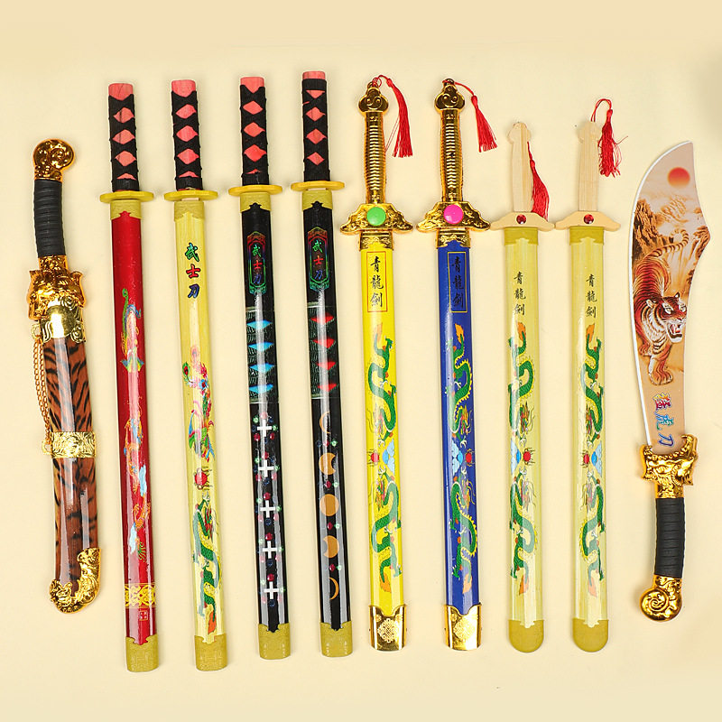 Children's wooden dragon sword bamboo sword Shangfang sword Wooden Sword Samurai sword boy outdoor practice performance props wholesale