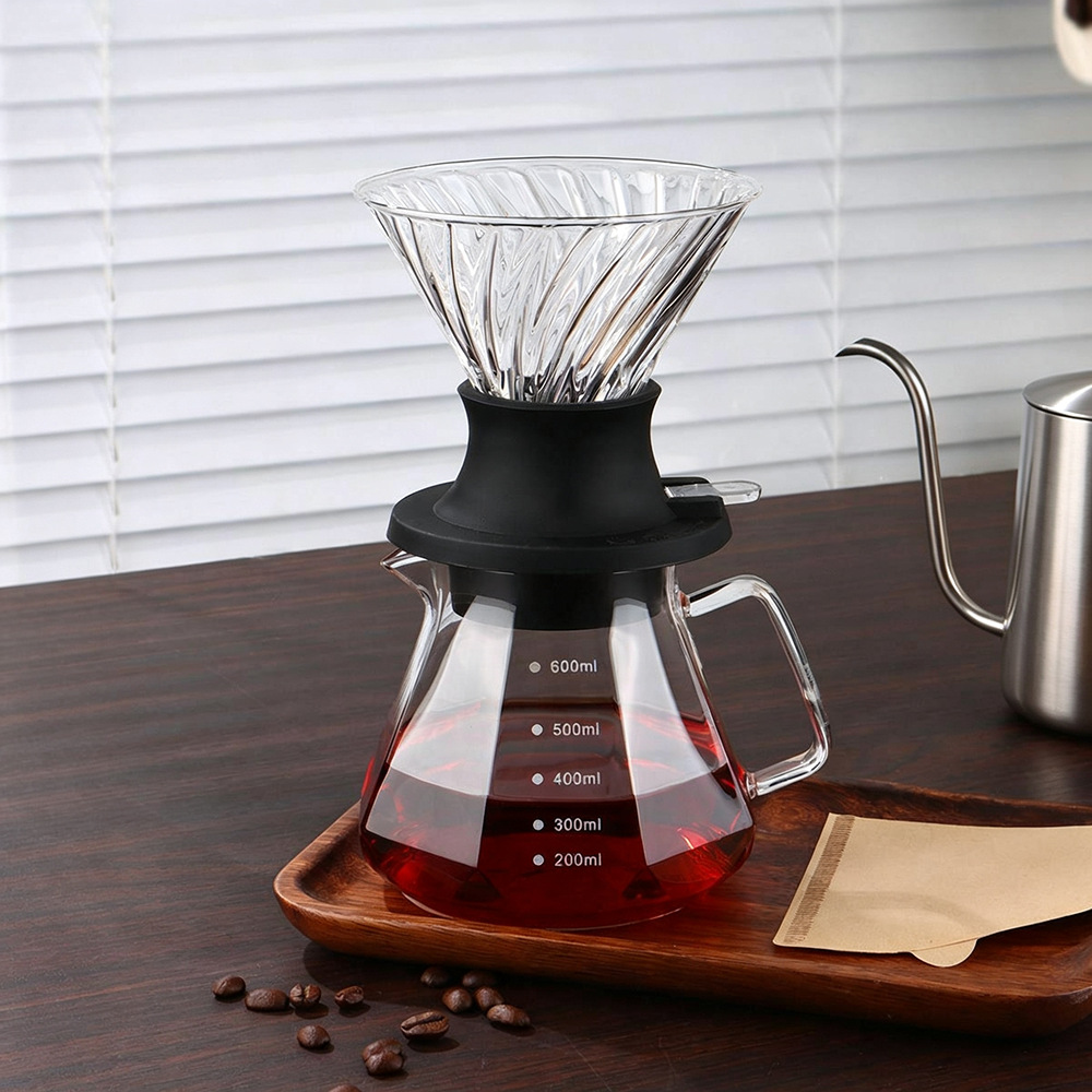 Juego de Cafetera de Goteo Manual con Taza Inteligente y Filtro para Café
