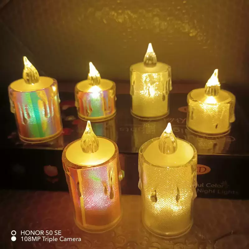 Electronic transparent candle, atmospheric night light