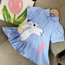 6629女童连衣裙夏装新款儿童童装小女孩学院风衬衫裙宝宝夏季裙子