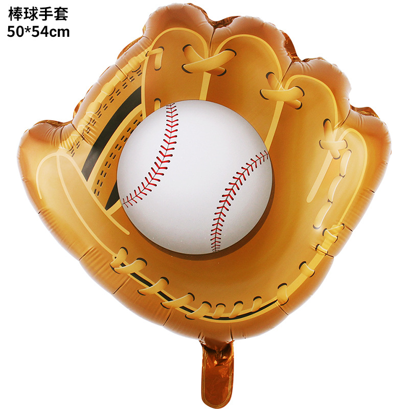 Globos de fútbol americano de 18 pulgadas, rugby, baloncesto, guantes de béisbol, decoraciones de globos de aluminio con temática deportiva de golf. image 9