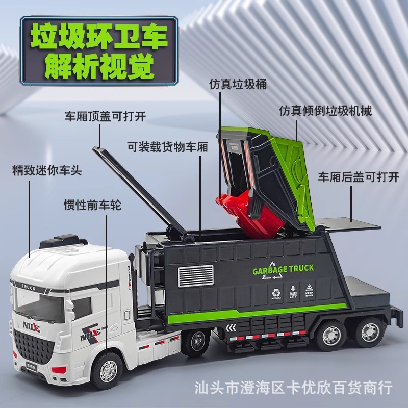 男の子シミュレーション都市防疫衛生車装飾品慣性走行ゴミ収集車道路掃除車スプリンクラーモデルおもちゃ|undefined