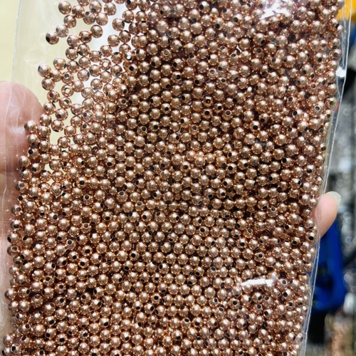 14K/18k gold-covered gold bean smooth round beads solid diy handmade loose beads beading gold beads positioning beads spacer accessories