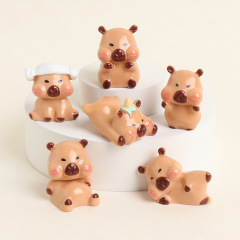 立体樹脂かわいい漫画カピバラカピバラかわいい diy ジュエリーアクセサリーデスクトップ車の装飾品