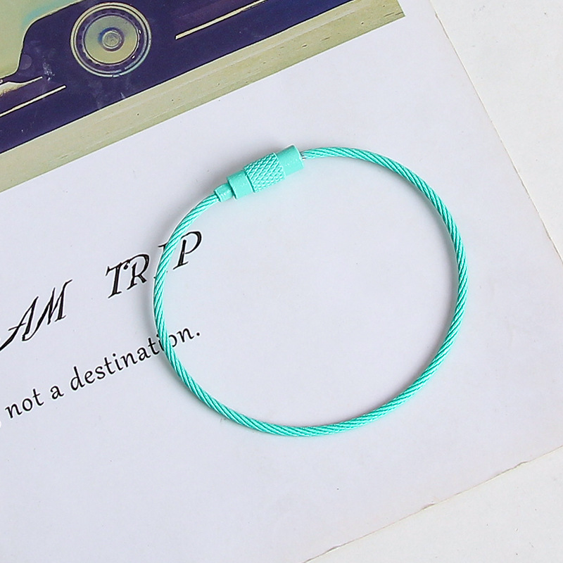 Accessory, steel wire, rotating keychain, DIY, with buttons
