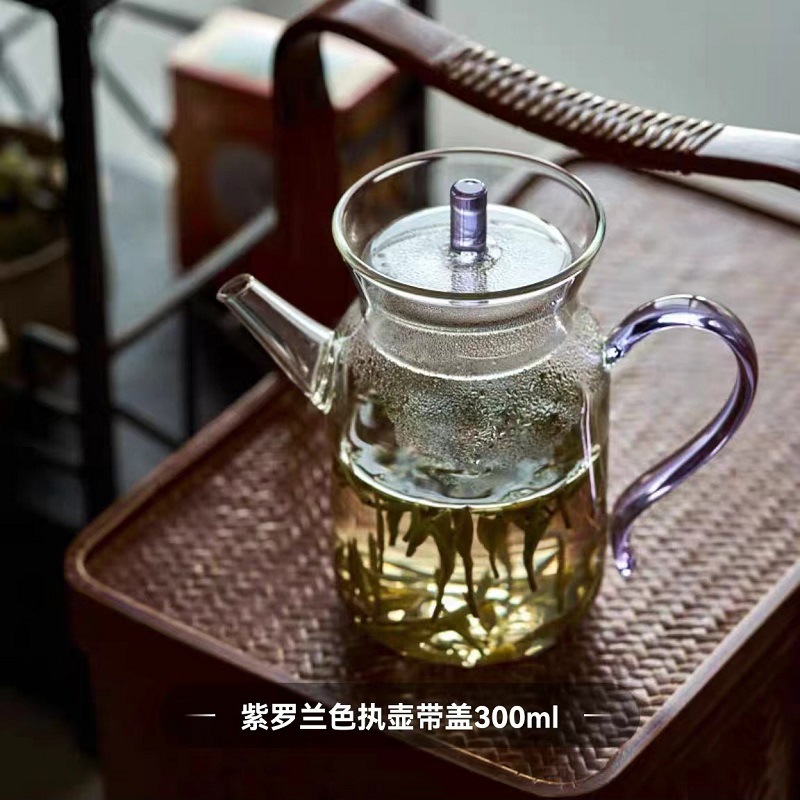 Nuevo estilo de imitación canción olla de vidrio tetera verde resistente al calor tetera fría hogar Kung Fu olla con filtro pequeña flor tetera