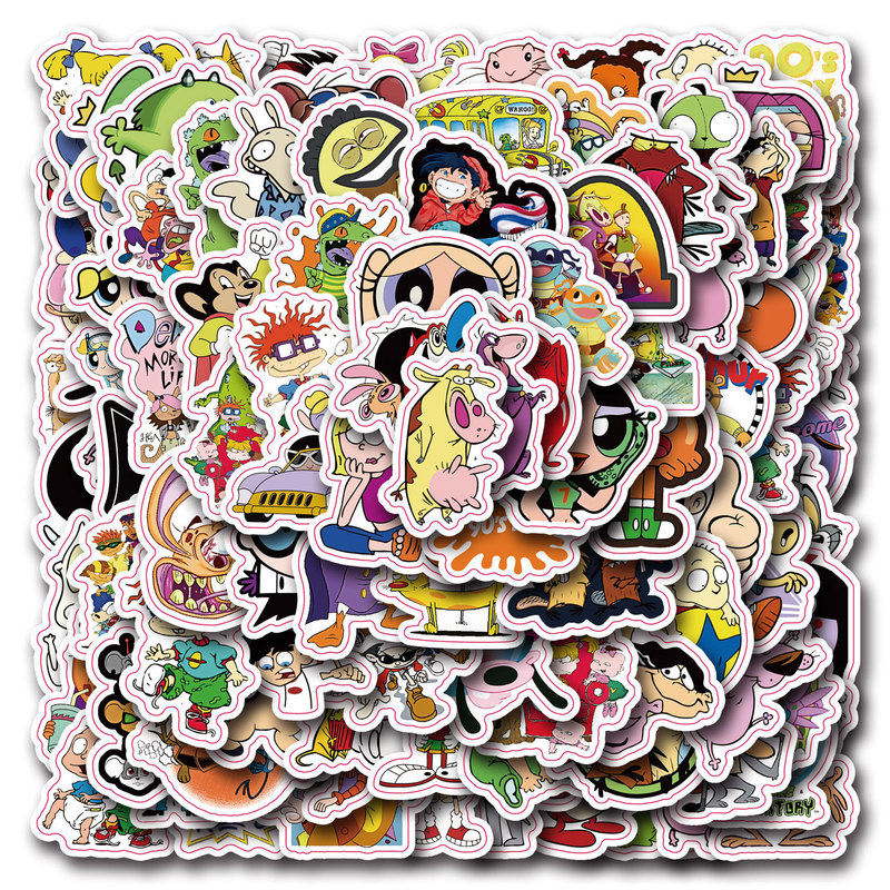 55-110 pieces of various cartoon stickers for creative decoration of notebooks, luggage, and planners, waterproof stickers