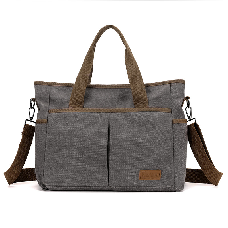Women's Canvas Shoulder Bag Retro Style Large Capacity Office_voghion.com