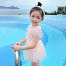佑游新款儿童泳衣女童连体公主裙可爱女宝女公主时尚宝宝泳装批发