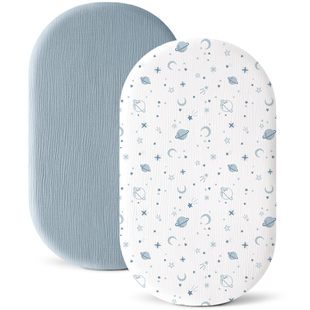 Cross-Border Hot Selling Cradle Bed Sheetss 2-Piece Set Muslin Breathable Cotton Gauze Gauze Wrap Bed Sheetss Cotton Gauze Soft Bed Sheetss