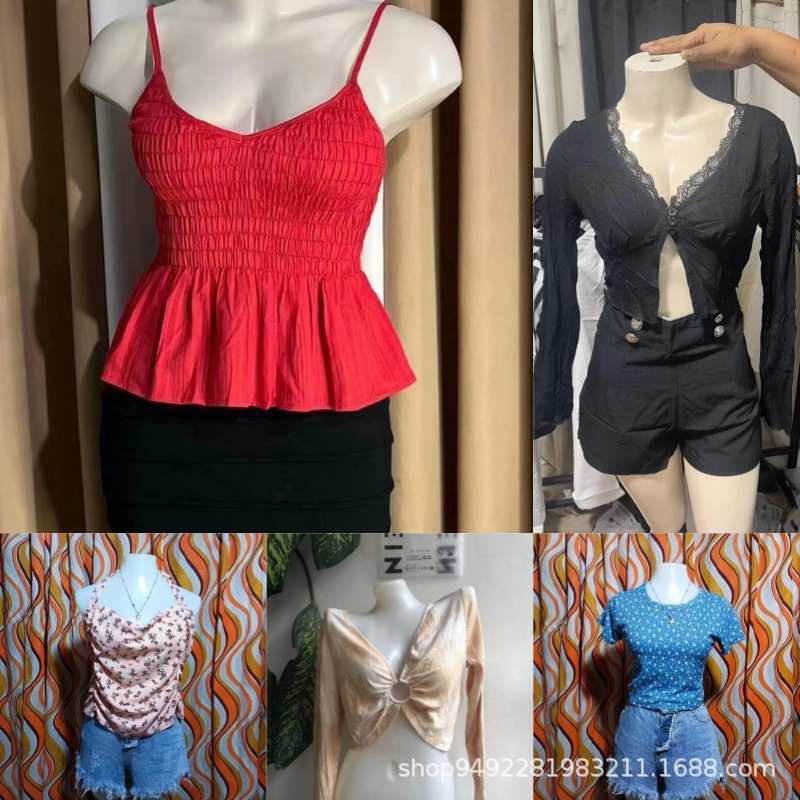 Nueva fábrica de verano suministro directo de SHEIN miscelánea de tamaño misceláneo de mujer venta caliente del sudeste asiático bajo precio de cauda de contenedor