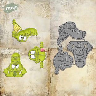 Animal Series Cute Crocodile Head Flat Embossing Knife Mold Handmade Paper Art Creative Knife Mold Handbook Decoration Wholesale