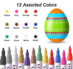 Cross-border paint pen metallic paint oil pen waterproof marker marker oil-based color painting marker pen set wholesale