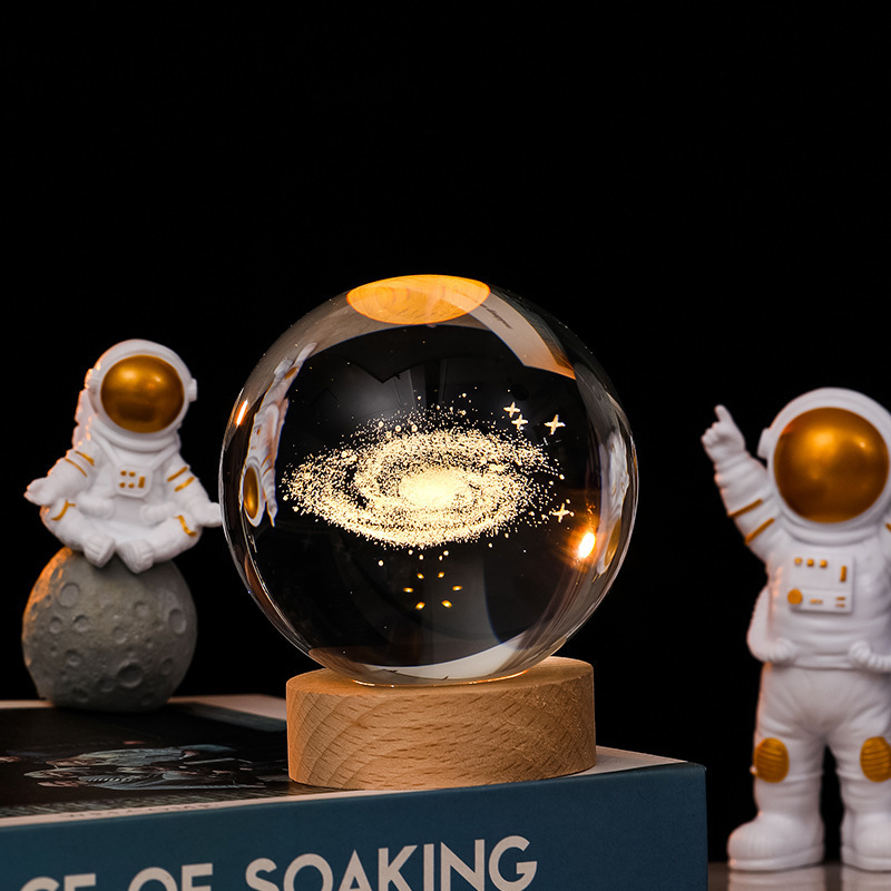 Cielo estrellado luminoso bola de cristal decoración Sol Galaxy Regalo de Cumpleaños luz de la noche regalo del Día de San Valentín de Navidad