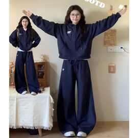 秋季大码时尚减龄运动服休闲套装女洋气显瘦卫衣两件套胖mm300斤