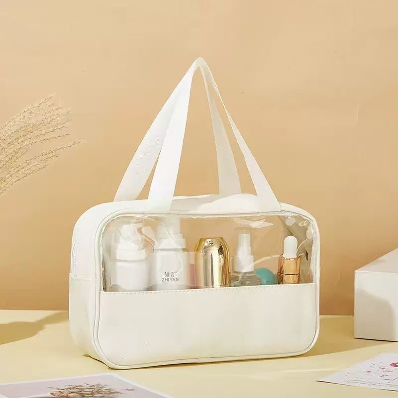 新しいスプライス化粧品バッグ 3 点セット大容量防水 PVC 半透明ポータブル旅行収納袋|undefined