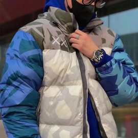 跨境冬季新款明星网红爆款高品质羽绒服迷彩外套男女款面包服现货