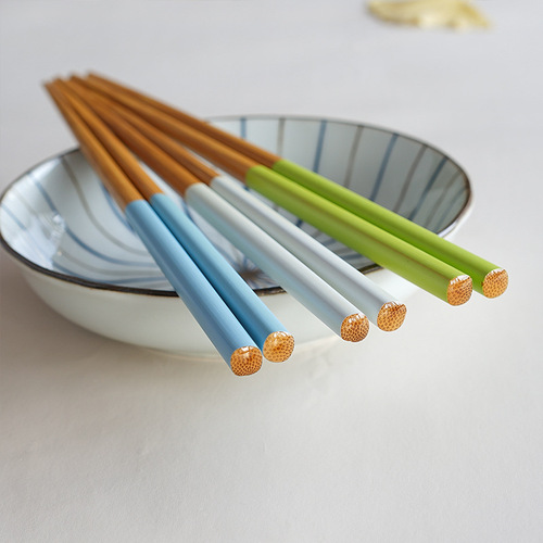 单双筷子日式和风家用24厘米加长臻至单双天然竹筷防滑寿司尖头筷