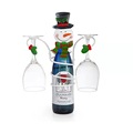 红酒杯支架圣诞节雪人酒瓶和玻璃杯架桌面酒架金属可拆卸装饰品