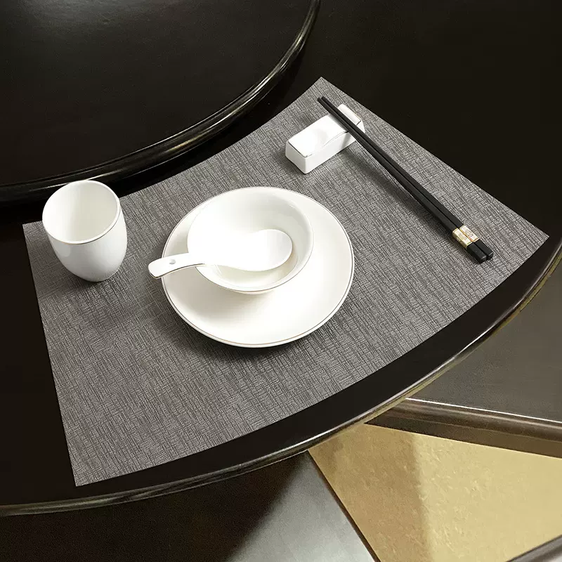 跨境欧式金属纹皮革餐垫北欧防油西餐垫防烫隔热垫高级感餐桌垫