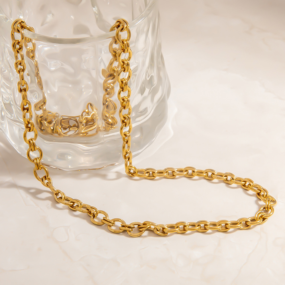 20g Weight PVD Coated Gold Plating Process Chain Jewelry Making Type 18K Real Gold Plated Plating Material cable chain Chain Type 1 Piece Quantity 304 Stainless Steel Material Geometric Pattern Simple Style Style Plating Craft 1 Piece 304 Stainless Steel Cable Chain Chain Necklace Chain 4