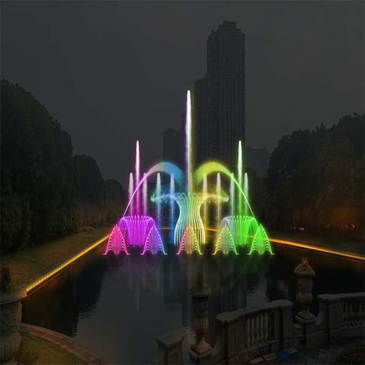 户外全景水舞投影灯光喷泉互动创意造雾批发喷头雾效