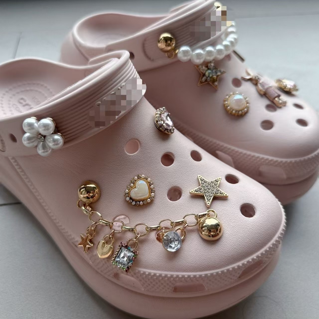 Alice Chain Set Clogs Suitable for Metal Baroque Pearl Accessories DIY Removable Shoe Flower Shoe Buckle