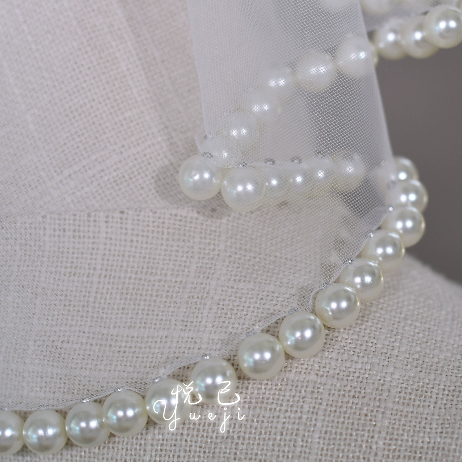 悦己 Red bride's veil pearl, atmospheric accessory, European style