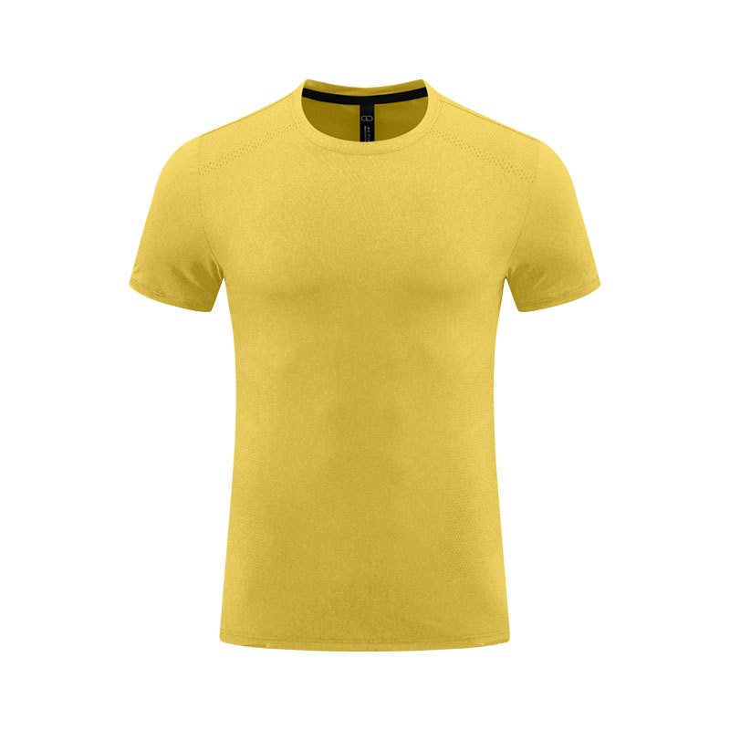 Camiseta deportiva de manga corta con cuello redondo y cuello redondo con estampado de ocio, ropa de secado rápido para correr con seda de hielo al aire libre para hombres