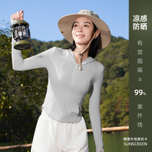 修身款防晒衣女夏季防紫外线冰丝瑜伽服紧身上衣2024新款防晒服潮