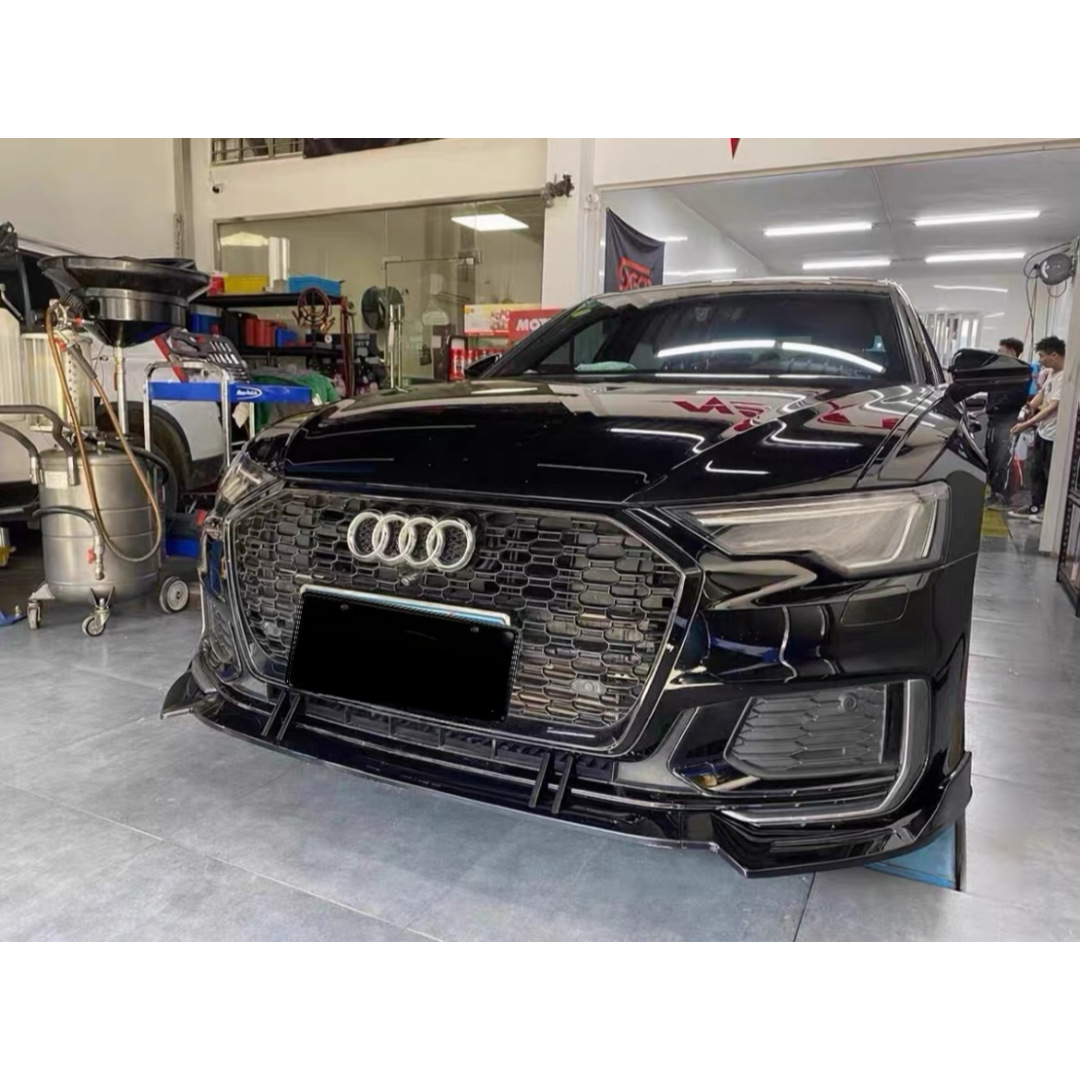 Suitable for 2019-2025 Audi A6L/S6 modified front lip spoiler, A6-s-line sports version special small body kit