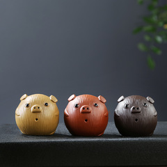 Zisha cute little pig tea pet ornament tea ceremony accessories creative ceramic zodiac cute dog tea table decoration can raise tea play