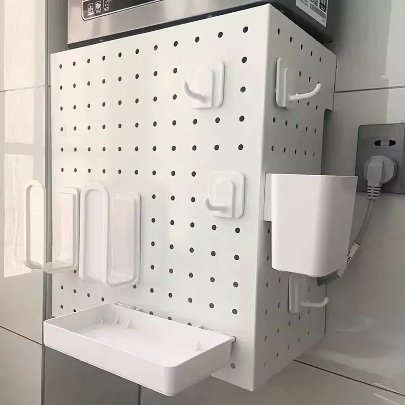 厨房洞洞板热水器管道遮丑挡板免打孔洞洞板壁挂式天然气管线遮挡