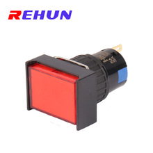 AB6-M矩形按钮自复位自锁常开常闭红绿色低压16mm长方形三脚开关