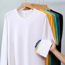 230g新疆棉重磅长袖T恤男纯棉宽松休闲百搭上衣白色内搭打底衫女