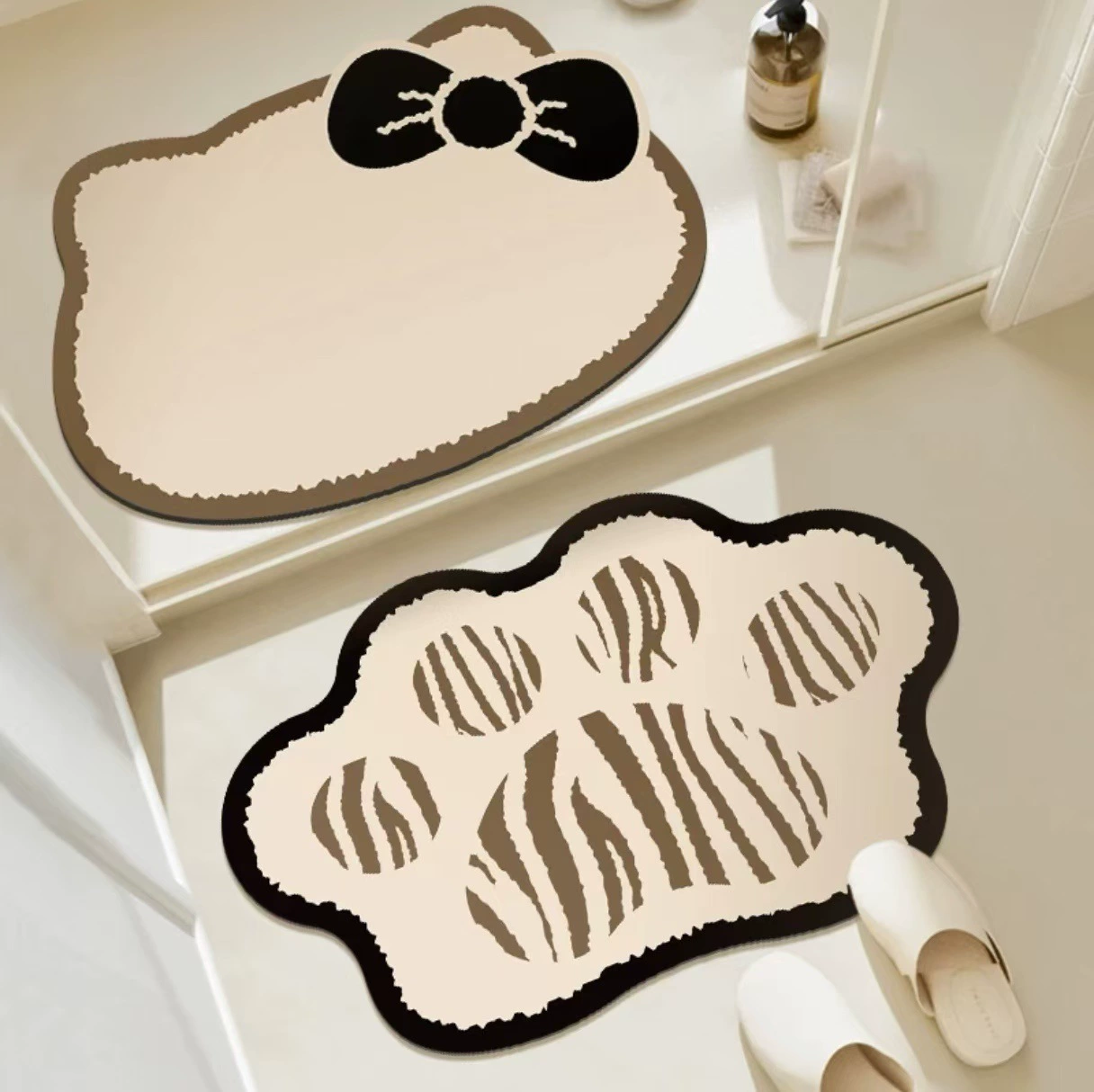 Мультфильм Hello Kitty головка набор коврик диатомовая грязь коврик для ванной комнаты напольный коврик для туалета дверной проем впитывает воду противоскользящие ножные коврики для волос