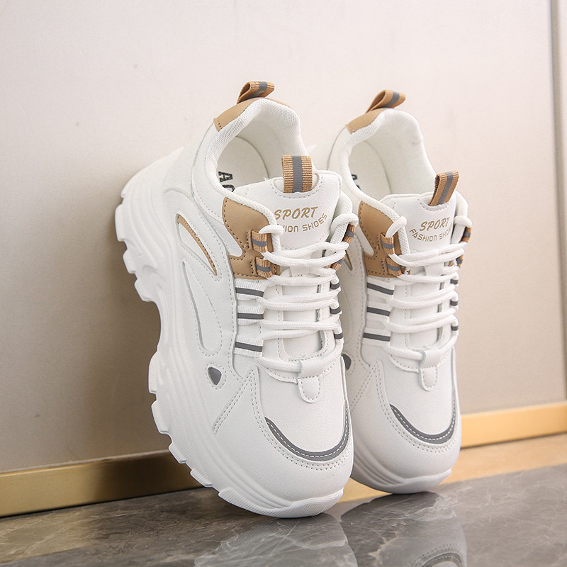 Daddy shoes for women 2023 Autumn New Korean style versatile slimming small height increasing platform wedge casual sneaker