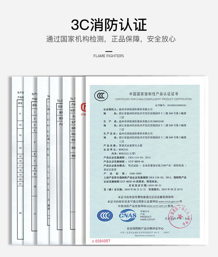 Fire Warrior Vehicle-mounted Fire Extinguisher Vehicle Fire Annual Inspection Equipment Household Small Portable Water-based Fire Extinguisher