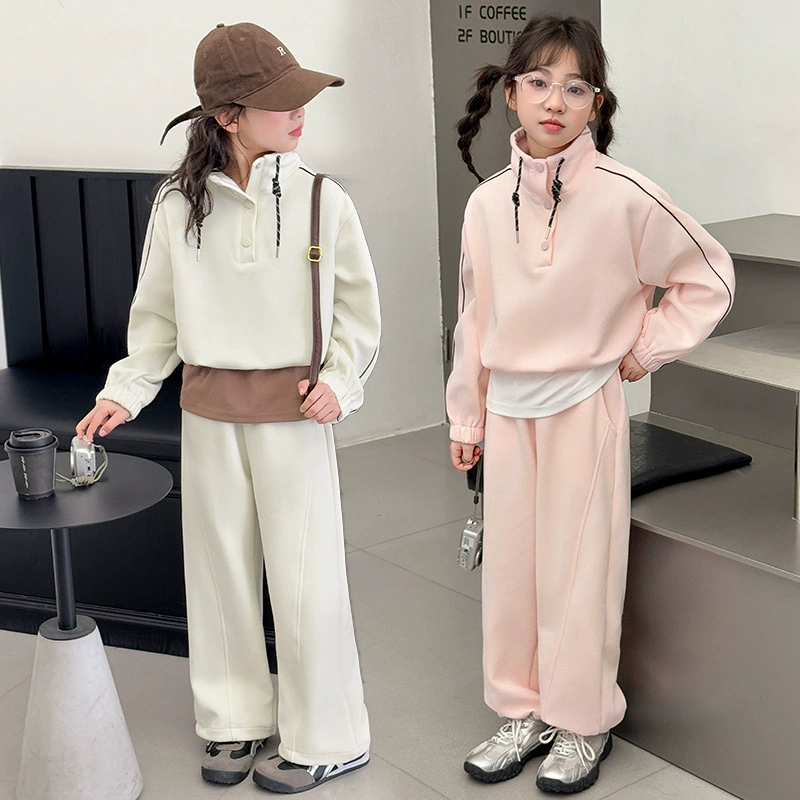 Spring children's set for leisure, for teenagers, drawstring
