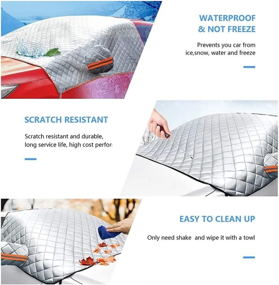 Winter Snow Cover, New Model Front Cover, Thickened Heat Insulation, Anti-Snow, Anti-Freeze, Anti-Rain, Car Sunshade, Car Snow Cover