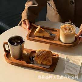 木质餐盘咖啡甜品托盘复古早餐盘茶水杯垫盘子日式下午茶甜品茶盘
