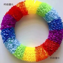 运动会圆形入场操舞蹈虹色运动会道具花环彩花开幕式花环花垒德株