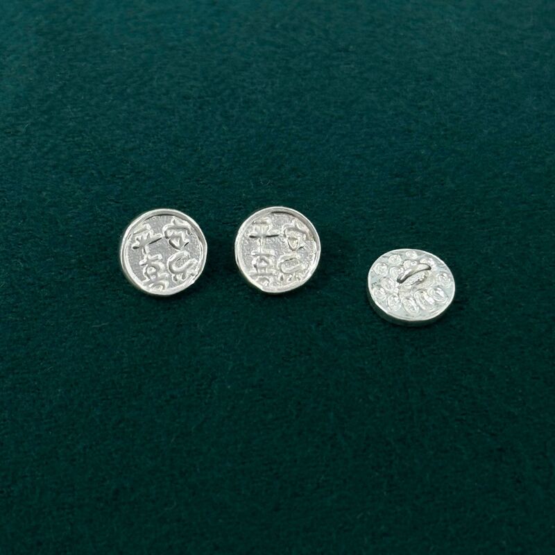 S999 Pure Silver Peace and Joy Button Vintage Style Small Accessory End Clasp DIY Beaded String Pure Silver Jewelry Accessories