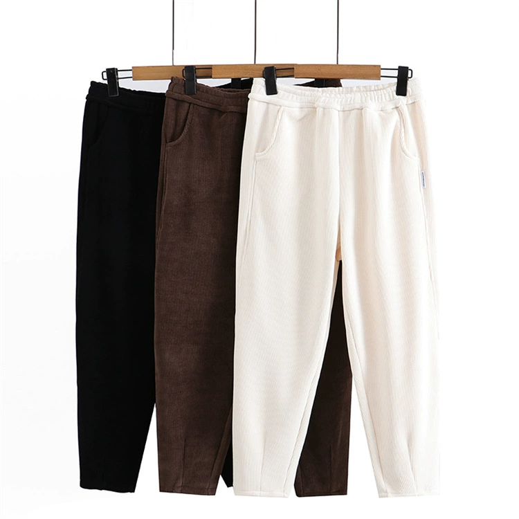 Добавить удобрение Плюс Размер повседневные брюки 200 кг пухлые девушки осень и зима Новые эластичные высокие талии на флисовой подкладке мягкие брюки Harlan 8228-1